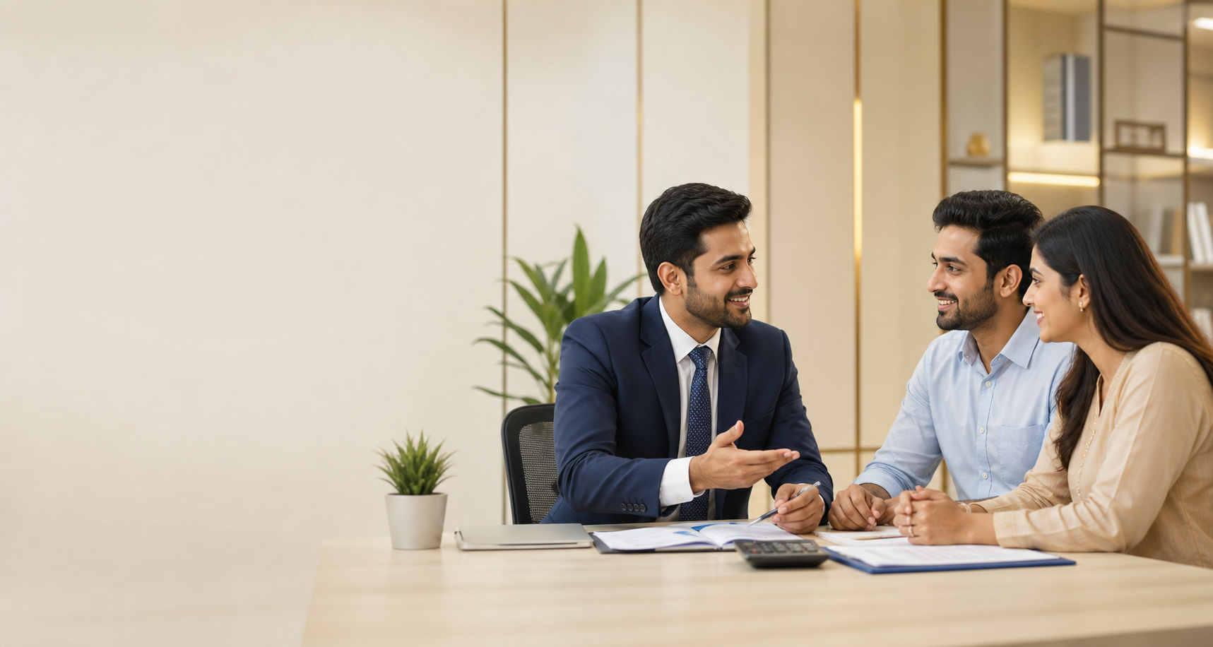 Loan consultant guiding clients